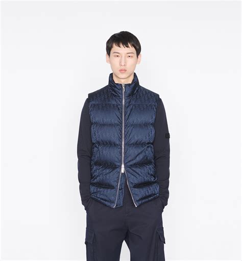 down jacket with dior oblique motif|Dior oblique sleeveless down jacket.